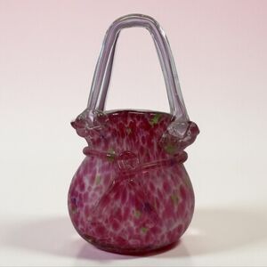 Vintage Hand Blown Glass Handbag Vase